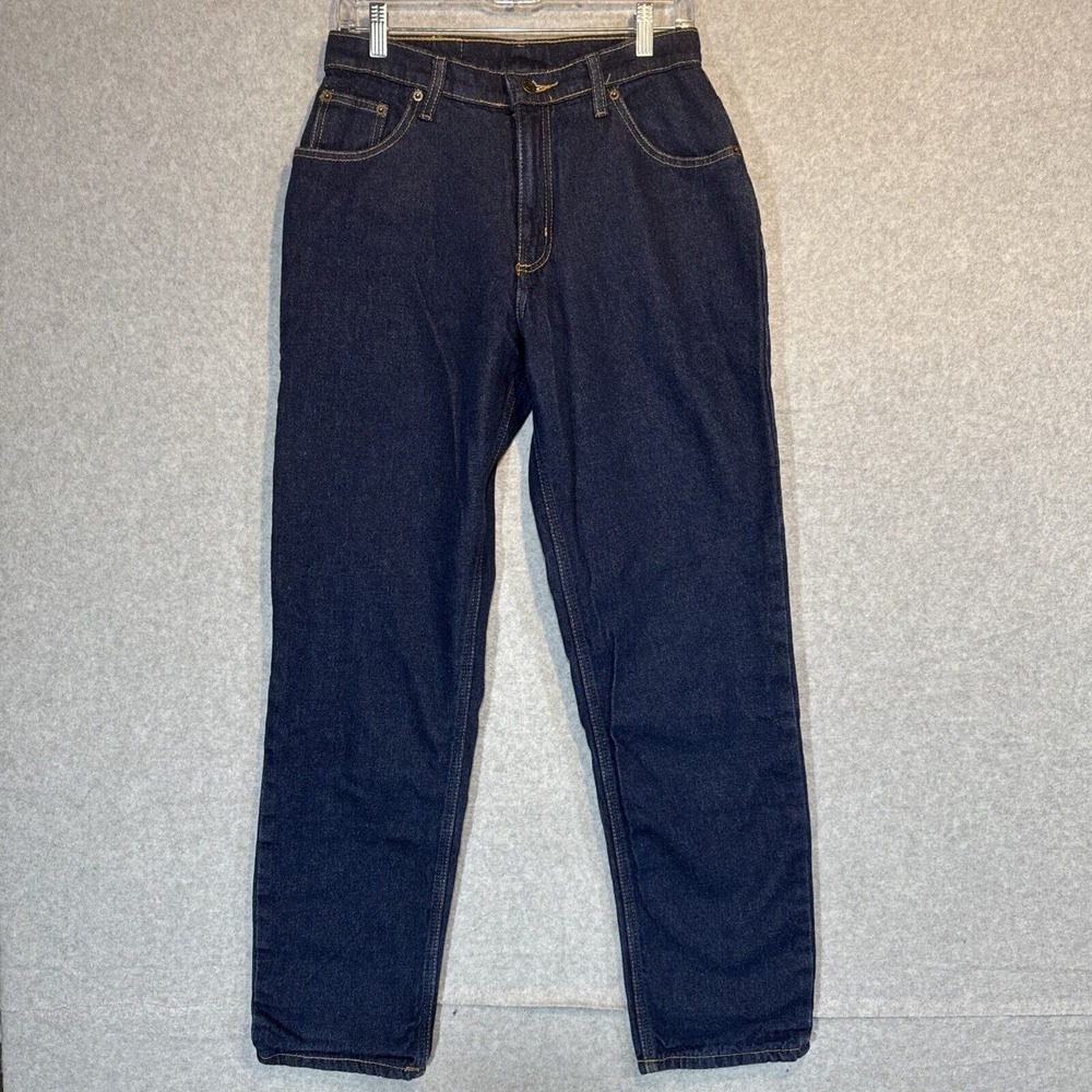 FB Full Blue for Her Women's Flannel Lined Straight Leg‎ Blue Jeans Size 8 x 31